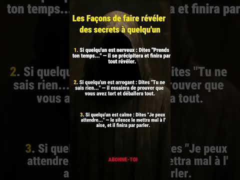 Secrets d'Astuces Psychologiques | Jeux d'Esprit Pour Faire Parler N'importe Qui