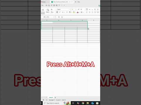 Excel Shortcut: Alt + H + M + A – Merge or Unmerge Cell? #shorts #excel