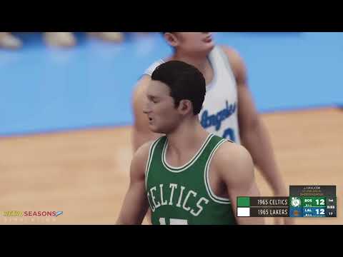 NBA 1965 Boston Celtics vs 1965 Los Angeles Lakers • Full Game Simulation video clip