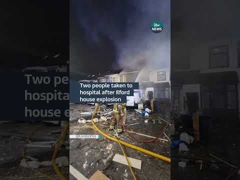 Two people taken to hospital after Ilford house explosion #itvnews