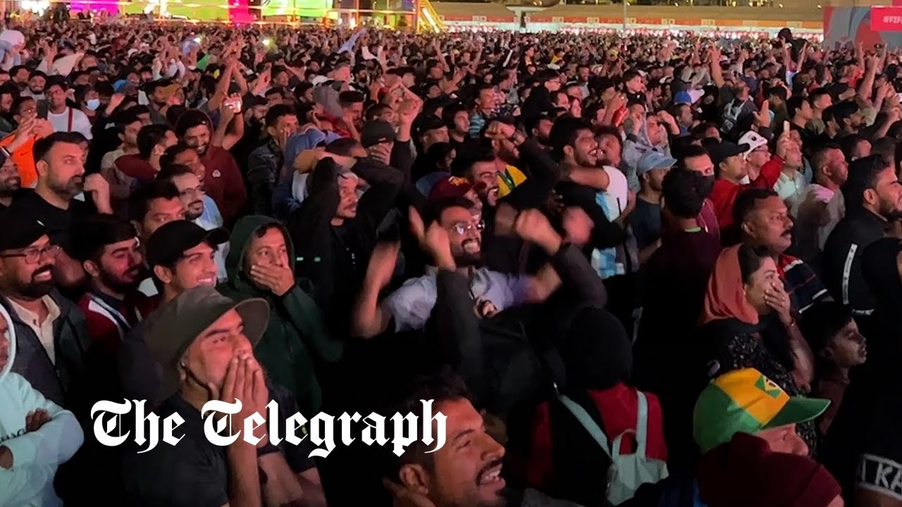 Rival fans taunt Brazil at the Fifa fan park in Doha as Neymar’s men crash out against Croatia