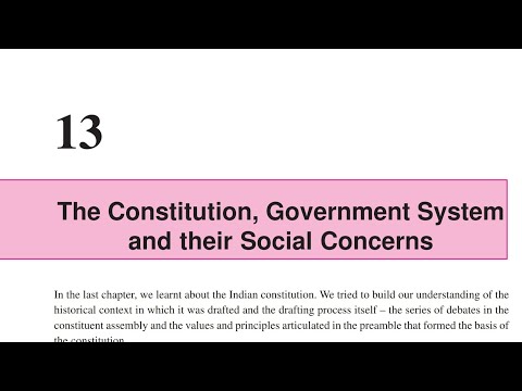 The constitution , Government system and their social concerns (part 5) |10th sst chapter 13 CGBSE