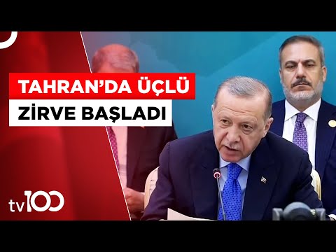 Cumhurbaşkanı Erdoğan Türkiye-İran-Rusya Üçlü Zirvesinde Açıklamalarda Bulundu | Tv100 Haber