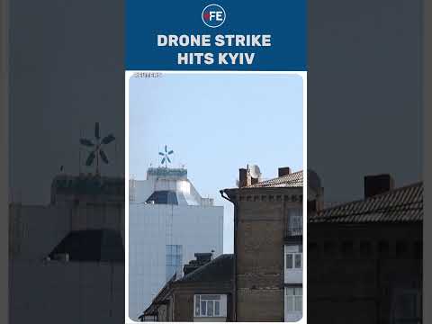 Smoke Rises Over Kyiv After Russian Drone Strike Hits Kyivstar Building | #shorts