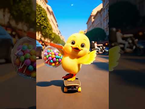 The Duck went to the supermarket to buy candy for his master.