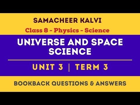 Universe and space science Book Back Answers | Unit 3  | Class 8th | Physics | Science | Samacheer
