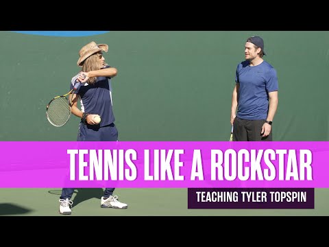 Teaching Actor Tyler Johnson Topspin: Episode 2 Tennis Like a Rockstar