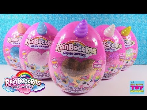 Rainbocorns Sequin Surprise Plush Surprise Eggs Unboxing Toy Review | PSToyReviews - UCZdJCx_zEqvOI7RFG-mWmuw