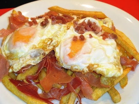 Receta Huevos rotos con jamón - Recetas de cocina, paso a paso, tutorial - UC5ONfXPjWgqElh0NZaRJ1tg