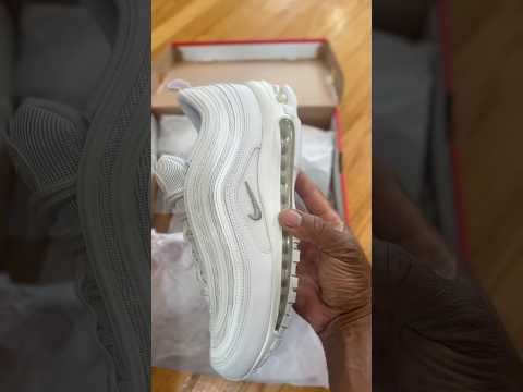 Unboxing the Nike Air Max 97 ‘Triple White’ joints. #sneakerunboxing #airmax97 #sneakerheadlife