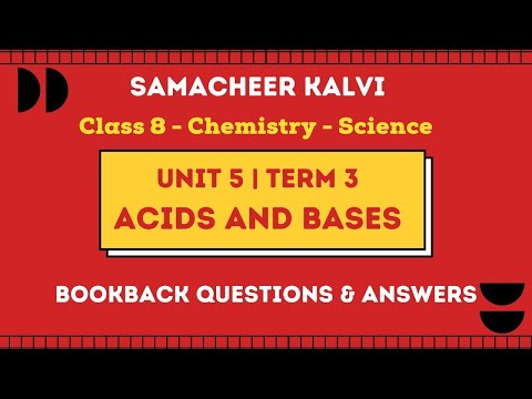 Acids and Bases Book Back Answers | Unit 5  | Class 8th | Chemistry | Science | Samacheer Kalvi