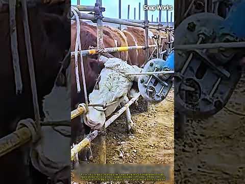안전 가이드가 장착된 전동 원형 제각기를 활용한 가축 <strong>뿔</strong> 정밀 절단 공정 #worker #process #cattlecare #veterinary #dairyfarm