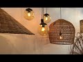 Luminária Pendente Rattan Chapéu Fibra Natural Lili Casa 1xE27 80cm