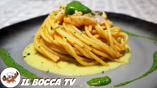 500 - Spaghetti con crema di zucchine e gamberetti...di mangiare non la smetti! (pasta goduriosa) 4k