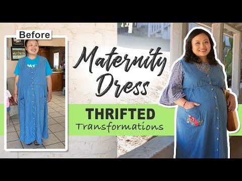 DIY Denim Maternity Dress | Thrifted Transformations