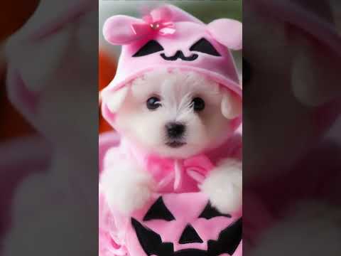 Pink Scarry Halloween Puppy Dog Sings The APT Song Bruno Mars Rose #cutedogs #dog #tinydogs