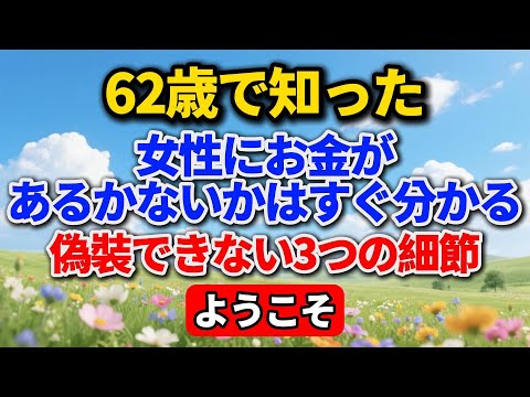 62歳で知った「女性にお金があるかないか」はすぐ分かる。偽装できない3つの细节#老後の暮らし #シニアライフ #人間関係 #友情 #人生経験 #感動する話 #年金生活 #生き方