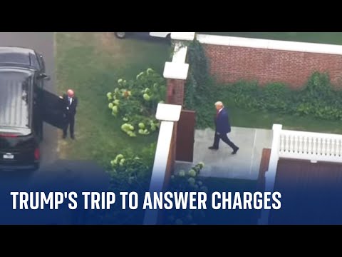 Donald Trump leaves home to head to Washington DC to answer charges