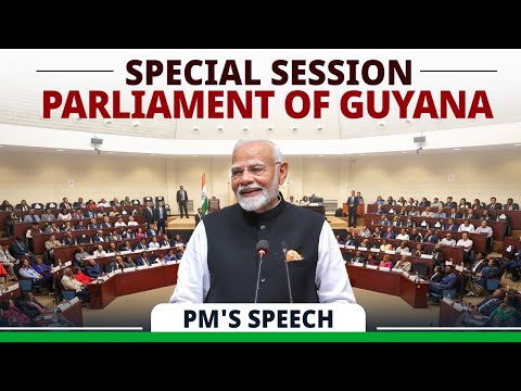 LIVE: PM Modi attends and addresses the Special Session of the Parliament of Guyana