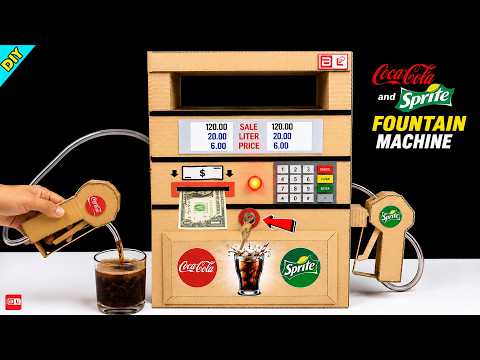 How to Make a Coca Cola and Sprite Fountain Machine from Cardboard | DIY V2
