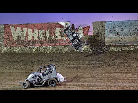 Wild Scary Micro Sprint Flip At Deuce of Clubs July 12th 2025 - dirt track racing video image