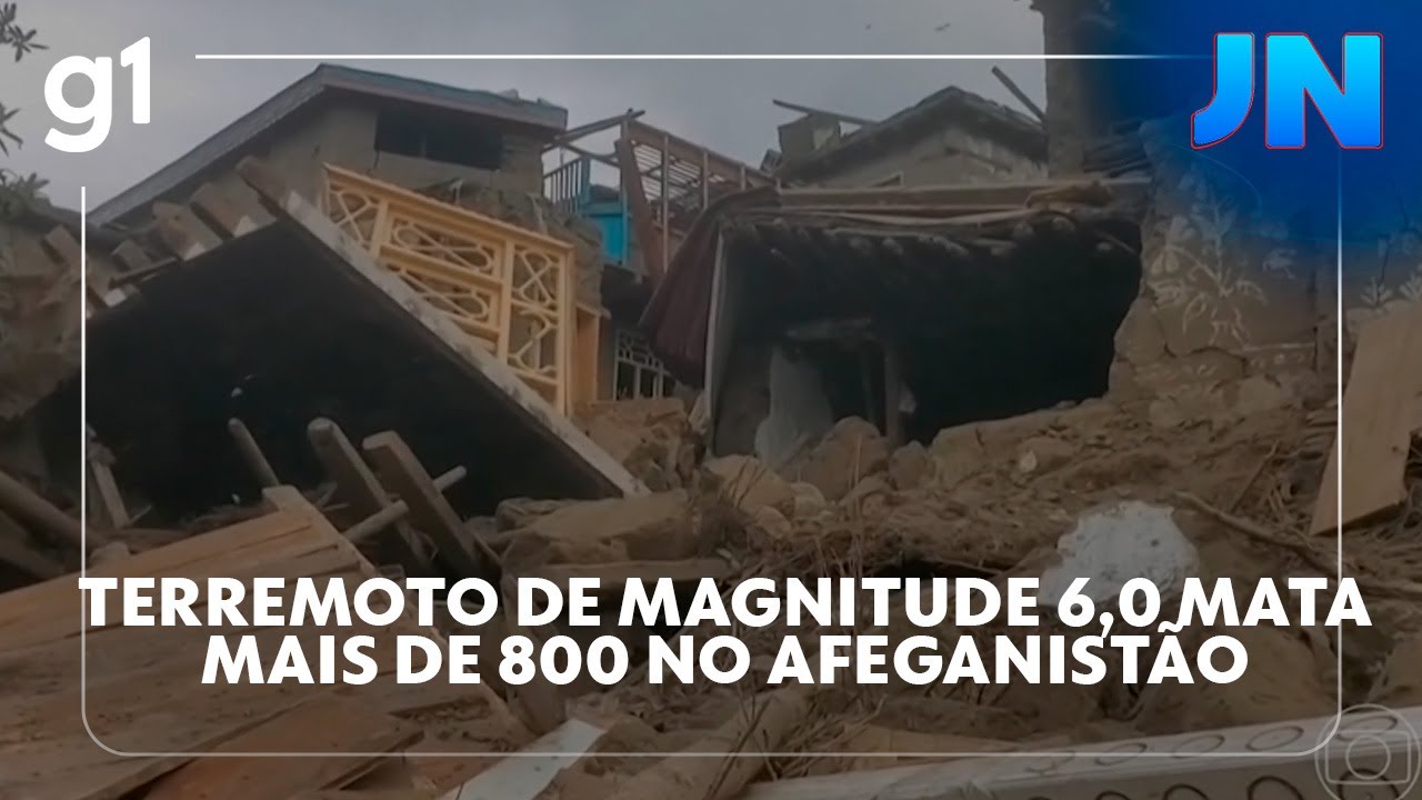 Jornal Nacional Terremoto de magnitude 60 mata mais de 800 no Afeganistão