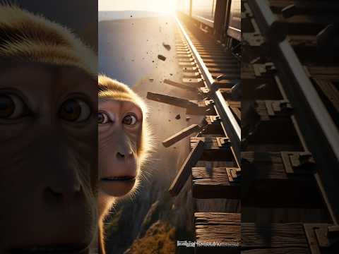 The Monkey Hero (Part 19): Saves the Train from Falling | Heart Touching Indian Animation | #shorts