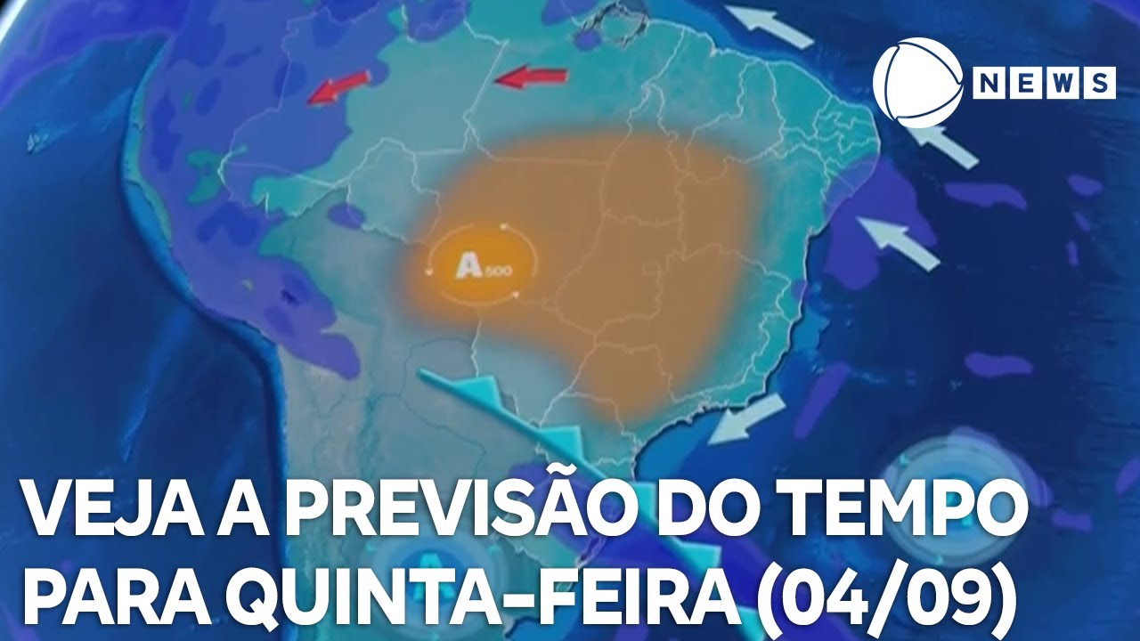 Confira a previsão do tempo para quinta-feira (04/09)