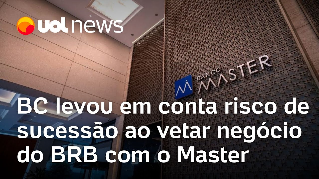 BC levou em conta risco de sucessão para vetar negócio do BRB com o banco Master entenda