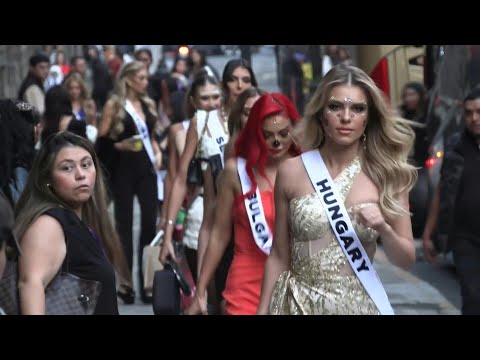 Contestants arrive in Day of the Dead make-up for Miss Universe pageant in Mexico | AFP