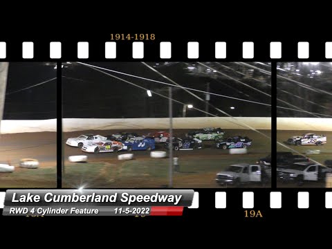 Lake Cumberland Speedway - RWD 4 Cylinder Feature - 11/5/2022 - dirt track racing video image
