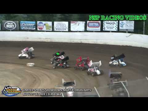 August 16, 2024 Limited Sprints Showdown Night #1 Highlights Grays Harbor Raceway - dirt track racing video image