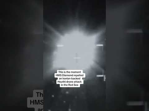 Watch the moment UK warship thwarts a drone attack in the Red Sea, launched from Yemen's Houthis