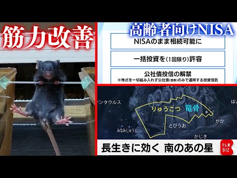 【敬老の日】若返りが可能に！？ 老化改善で健康寿命を延伸へ／高齢者向けNISA 創設検討 「毎月分配型」のメリット・デメリット／2番目だけど御利益一番!?長生きに効く 南のあの星