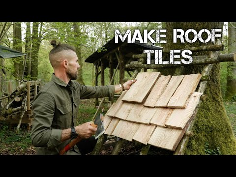 Bushcraft Shelter with Wood Tiled Roof: How to make Roof Shingles
