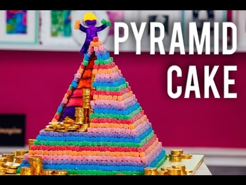 How to Make a PYRAMID CAKE with a Surprise Inside! 6 Different Cake Colors & Chocolate Ganache! - UCvM1hVcRJmVWDtATYarC0KA