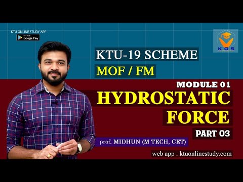 KTU MOF | KTU MECHANICS OF FLUIDS - FLUID MECHANICS | MODULE 1 PART 3 - HYDROSTATIC FORCE