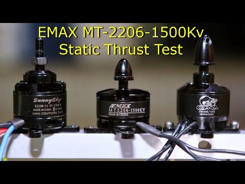 EMAX MT2206-1500Kv 6S 1.1Kg Static Thrust Test - UCV57o-UZ3ny_pn5uZTOO5oQ