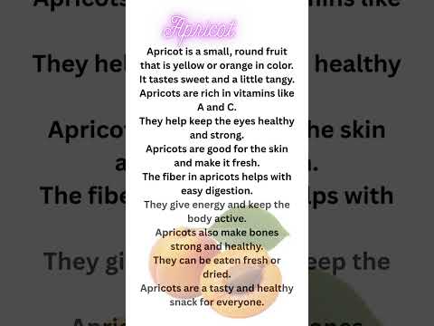 10 lines essayon Fruit Apricot in English/Health benefits of fruit Apricot/my favorite fruit/apricot