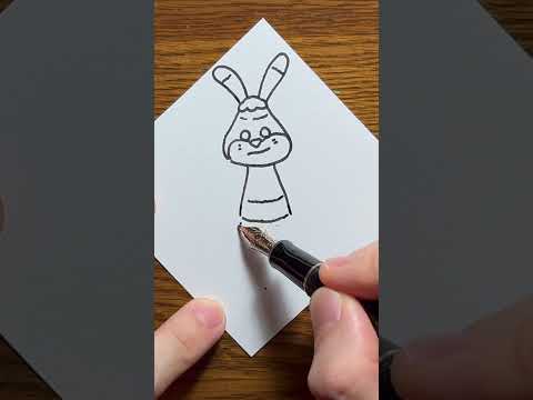 Drawing Rags rabbit from threads with Pilot Custum 74 C