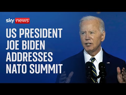 US President Joe Biden delivers speech at NATO 75th Anniversary Celebration