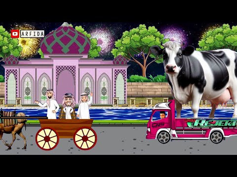 truk oleng membawa sapi kurban terbesar takbiran keliling idul adha 2025