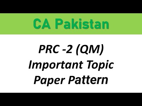 CA PRC-2: Quantitative Methods (QM)  Important Topics|| Paper pattern||