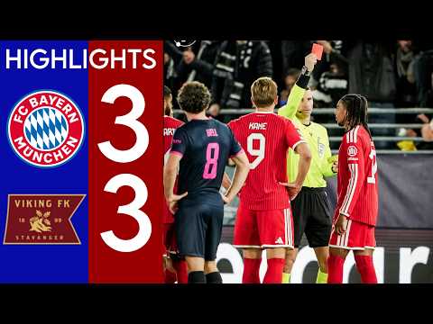 Fc Bayern Munich vs Viking Highlights (3-3) | OLISE RED CARD • UEFA CHAMPIONS LEAGUE ! 🇳🇴🇩🇪