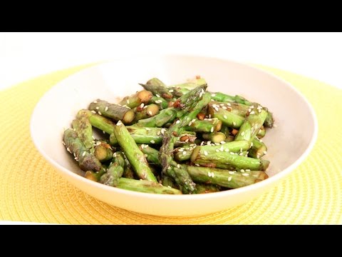 Garlic Sesame Stir Fried Asparagus Recipe - Laura Vitale - Laura in the Kitchen Episode 883 - UCNbngWUqL2eqRw12yAwcICg