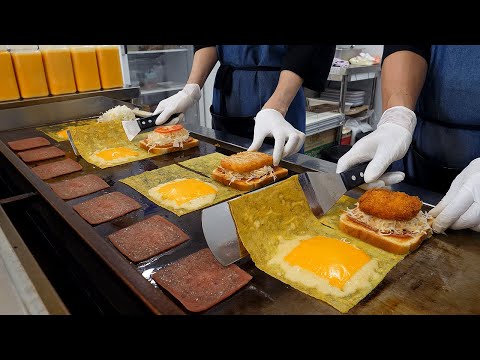 접어먹는 토스트! 계란이불 치즈 토스트 / folding ham cheese egg toast - korean street food