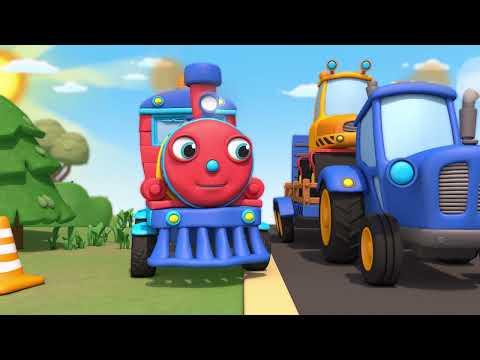 Мультфильм про гоночные машинки — Грейдер, Трактор 🚧 Строительные машины — Паровозик Олли