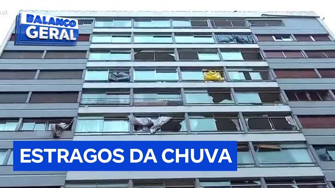 Vendaval quebra vidros de janelas de apartamentos em Higienópolis em São Paulo