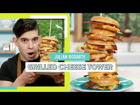 INSANE DONUT GRILLED CHEESE TOWER | Julian Rodarte