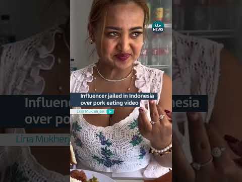 Influencer jailed in Indonesia over pork eating video #indonesia #pork #influencer #bali